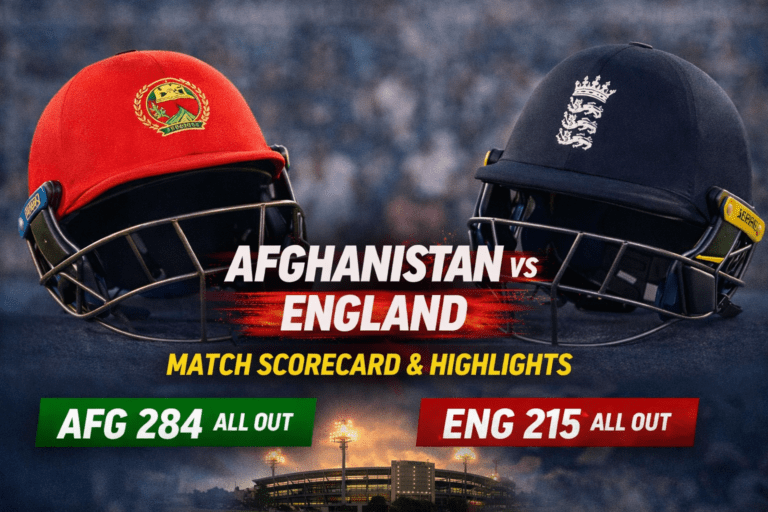 Afghanistan National Cricket Team vs England Cricket Team Match Scorecard