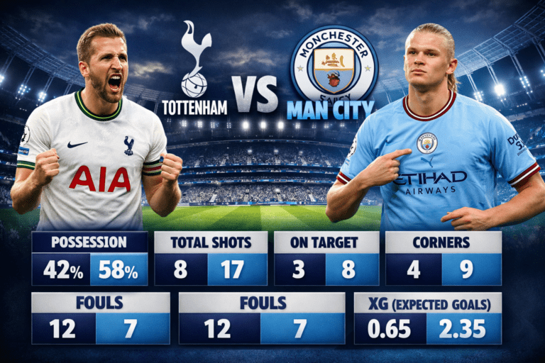 Tottenham vs Man City Stats