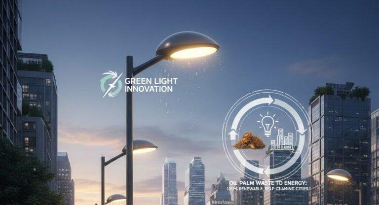 Self Cleaning Streetlight Oil Palm Waste