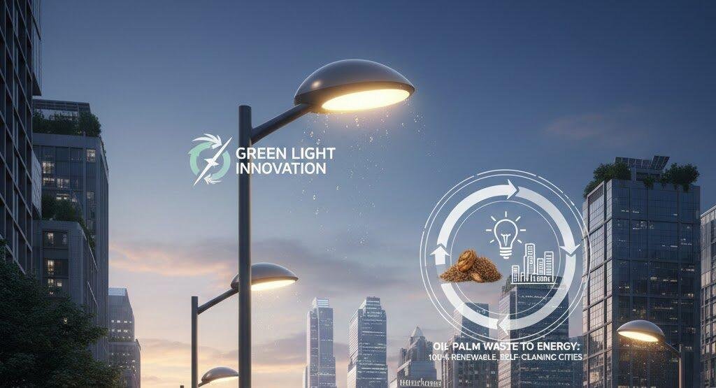 Self Cleaning Streetlight Oil Palm Waste