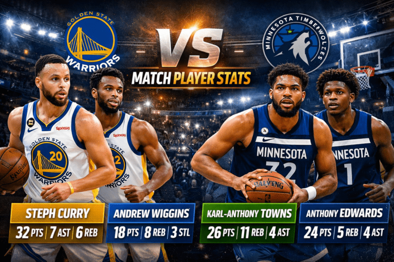 Golden State Warriors vs Timberwolves Match Player Stats