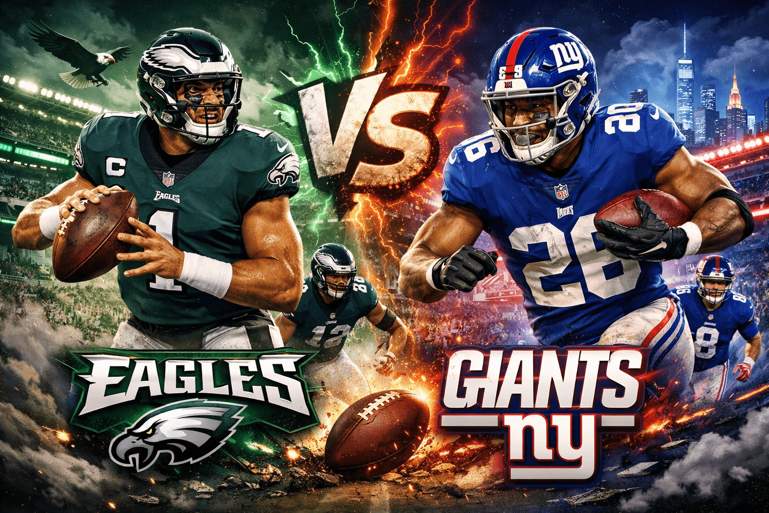 Philadelphia Eagles vs New York Giants Match Player Stats
