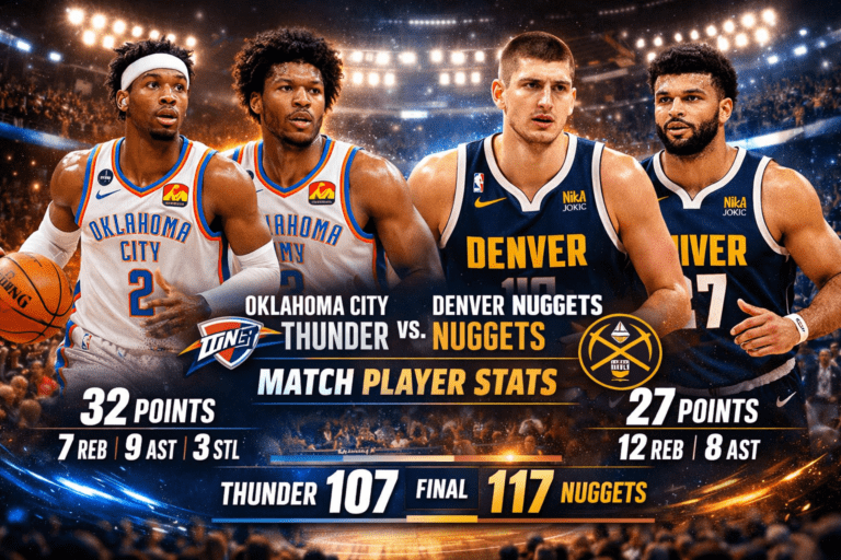 Oklahoma City Thunder vs Denver Nuggets Match Player Stats
