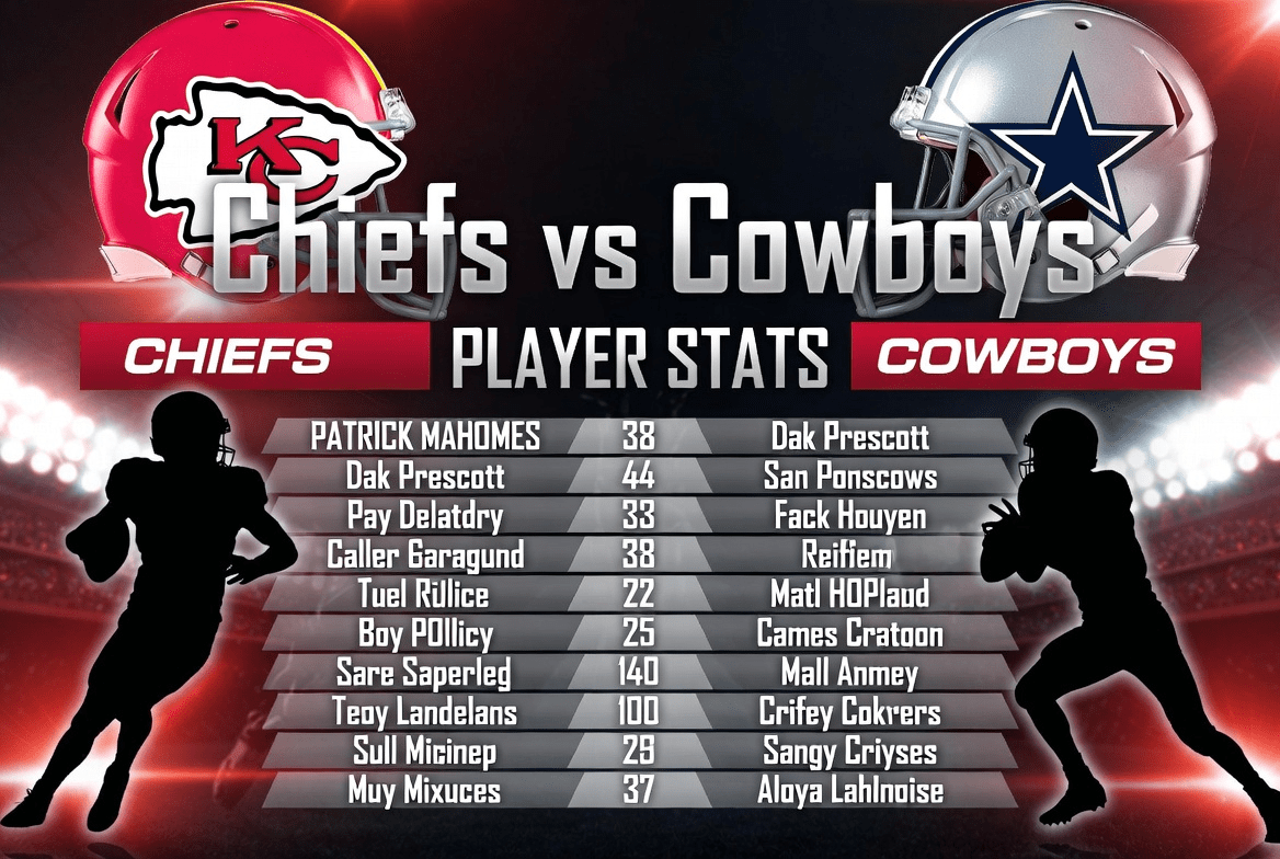 Kansas City Chiefs vs Dallas Cowboys Match Player Stats