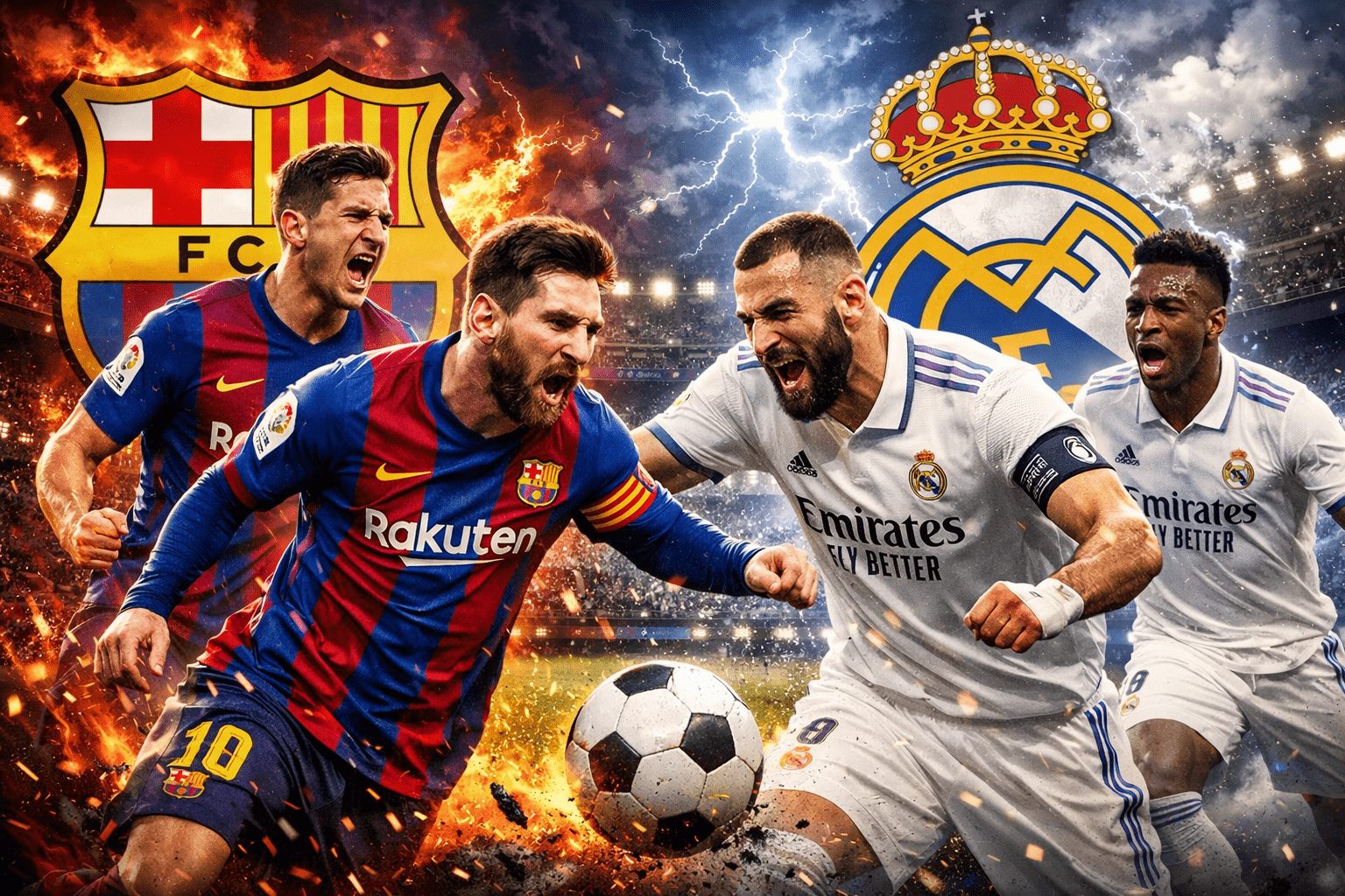 FC Barcelona vs Real Madrid Lineups