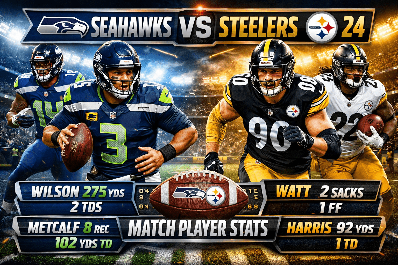 Seahawks vs Pittsburgh Steelers Match Player Stats