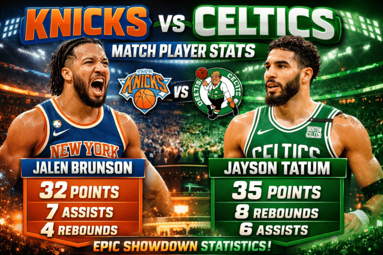 Knicks vs Boston Celtics Match Player Stats