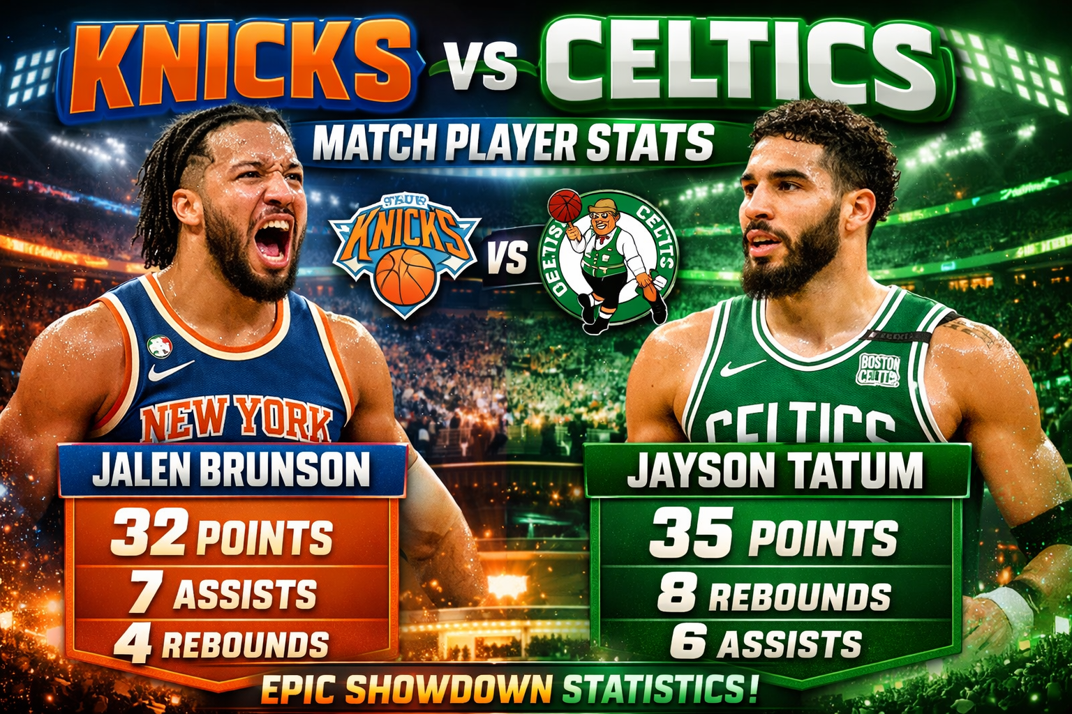 Knicks vs Boston Celtics Match Player Stats